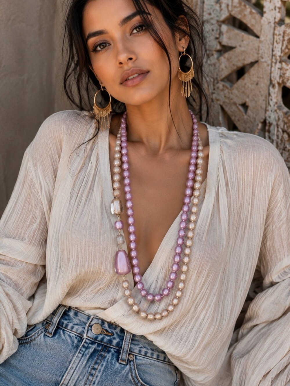 Chico's Multi-Strand Beaded Necklace